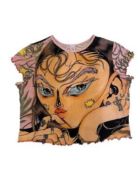 Savage X Fenty Graphic Baby Tee Cropped Top